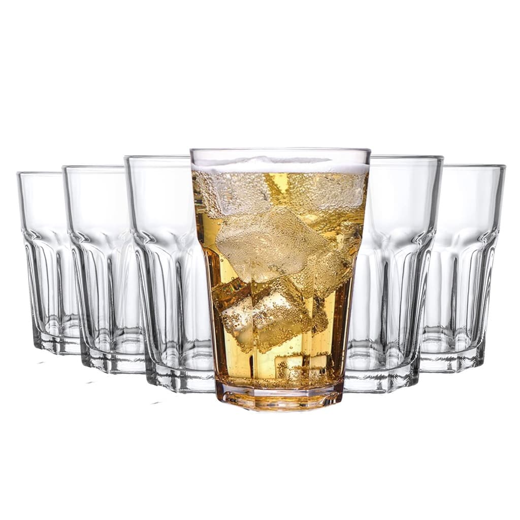 Jogo 6 Copos De Vidro Grosso Água Suco Refrigerante 350ml