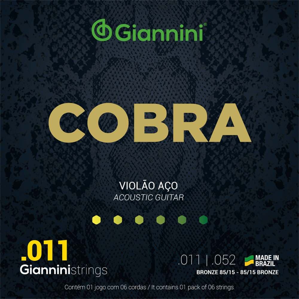 Encordoamento Para Violao Aco Giannini 011 GEEFLK Bronze 85/15