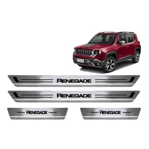 Kit 4 Soleira Aço Inox Escovado Jeep Renegade - Todos