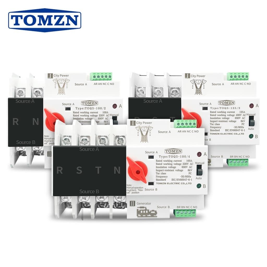 Chave Transferencia Automatica Energia Solar 220v 3 Polos