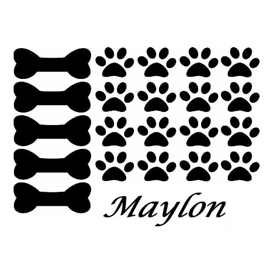 Adesivo Cachorro Dog Pet Cartela Ossinhos E Patas personalizado com o nome do seu pet!