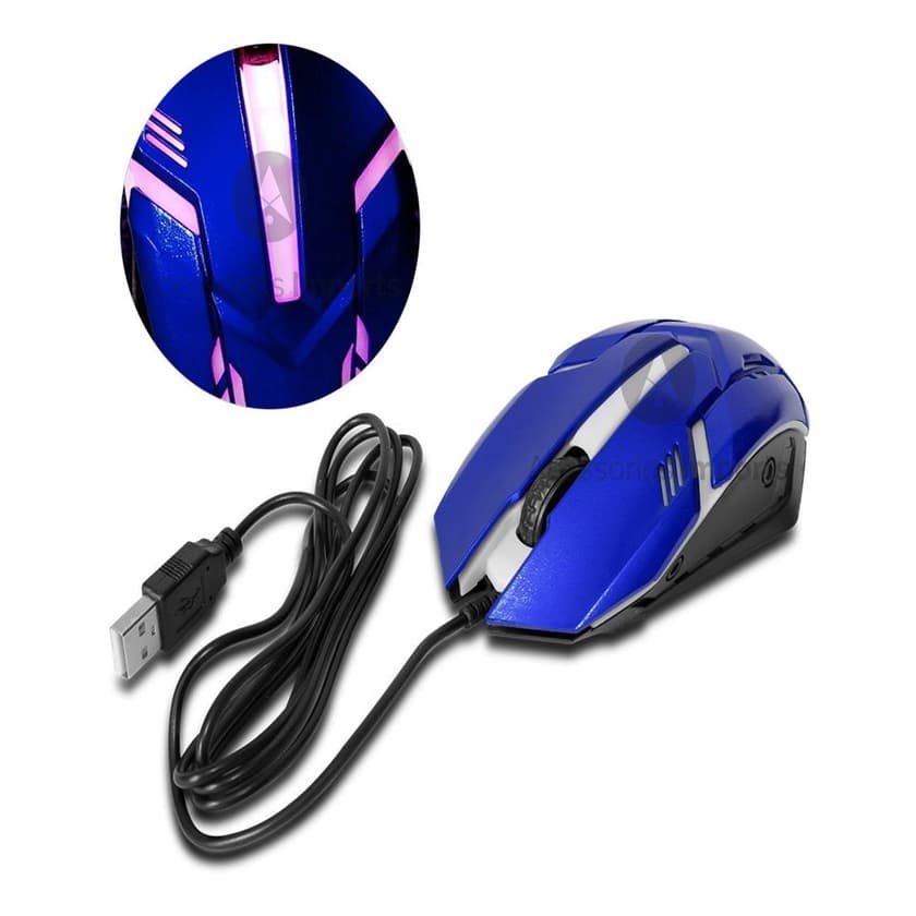 Mouse Gamer Usb Para Jogos Luminoso RGB 1600 Dpi Led