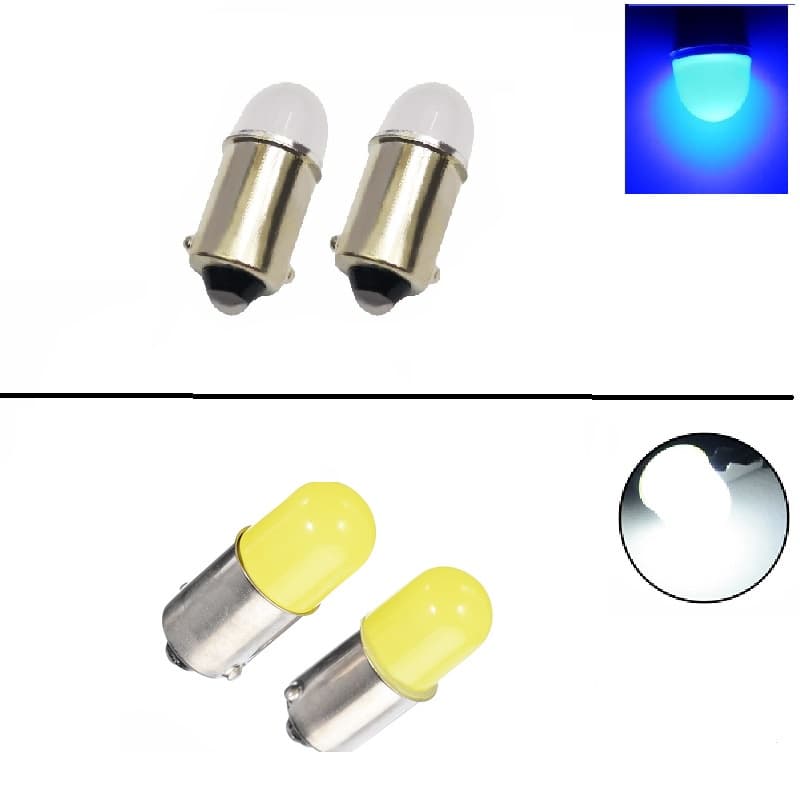 Par Lâmpada Led Automotiva Ba9s Base 69 3d Branca Azul