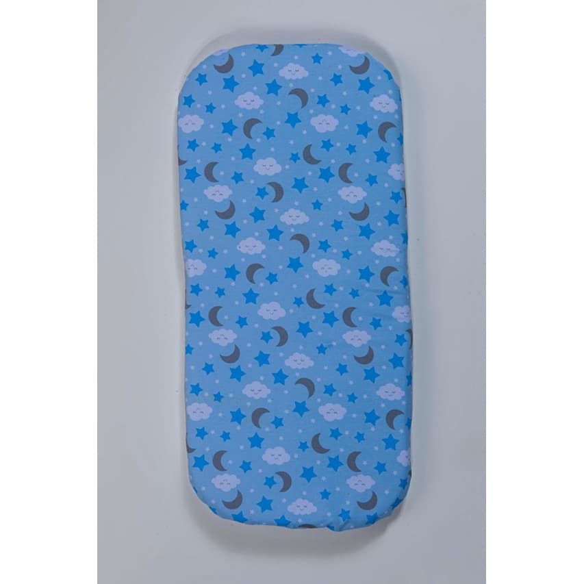 Colchonete para Carrinho de Bebê Estrelinhas Azul bebe com cinza Céu com Espuma densidade 16 Colchao para Carrinho Moises Azul bebe com cinza Céu