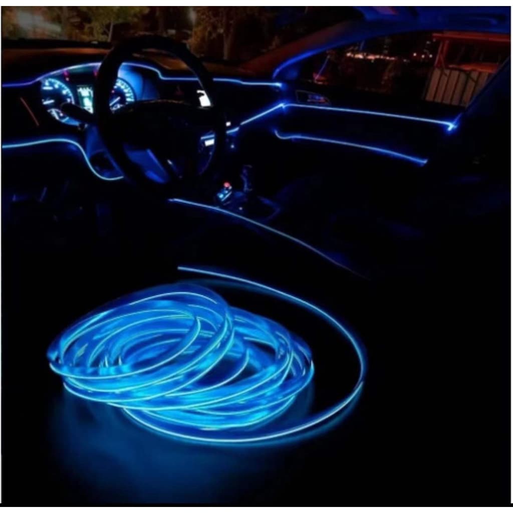 Fita Fio Cores 5 Mts Led Neon Fibra Otica Painel Carro/Automovi Cores
