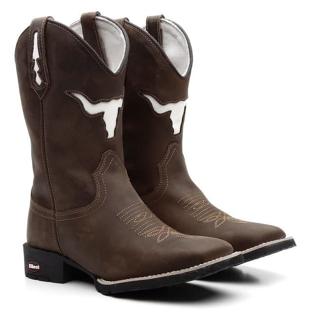 Bota Botina Masculina Texana country 7M couro legitimo Cano longo super promoção