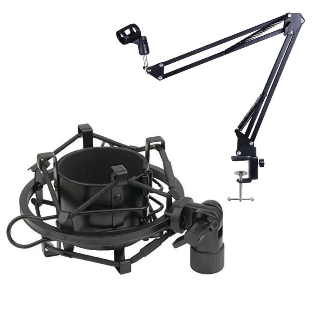 Kit Shockmount e Suporte de mesa articulado para microfone