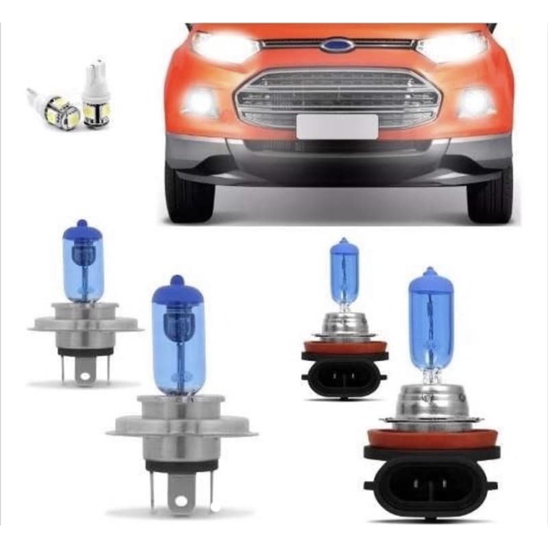 Kit Lampadas Ecosport 2013 2014 15 2016 Super Brancas H4 H11