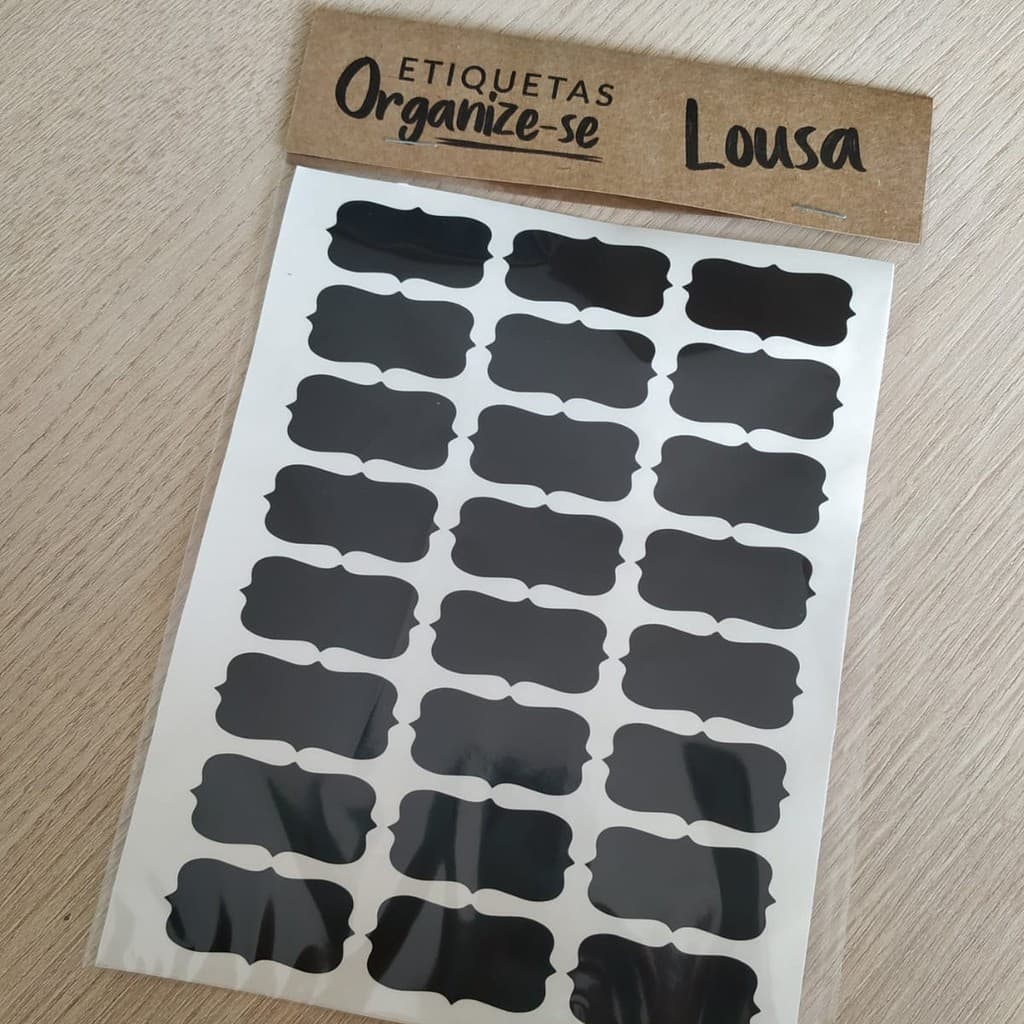 48 Etiquetas Lousa Apagavél 4x2cm para Tempero