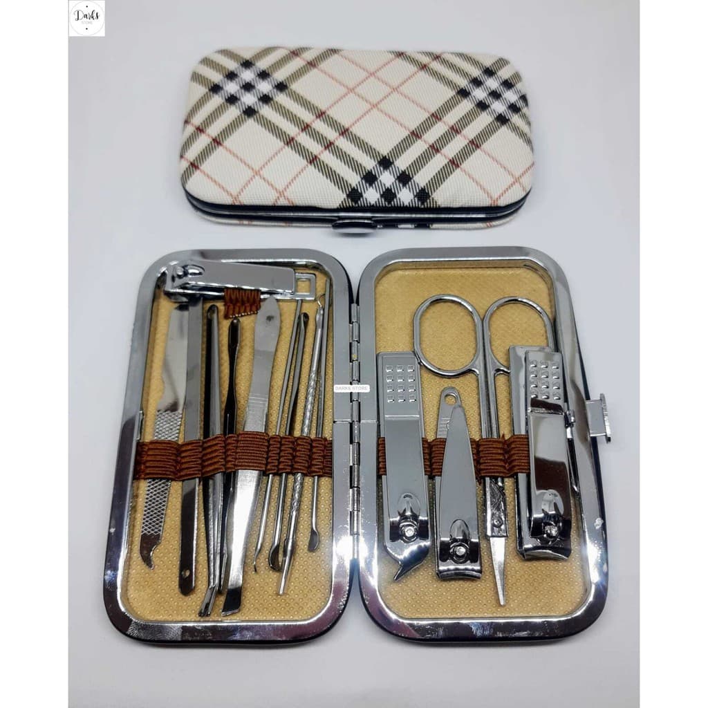 Kit Manicure Cortador de Unha Para Viagem Portátil  Kit 14 Pçs Kit Presente Estojo de Unhas Manicure