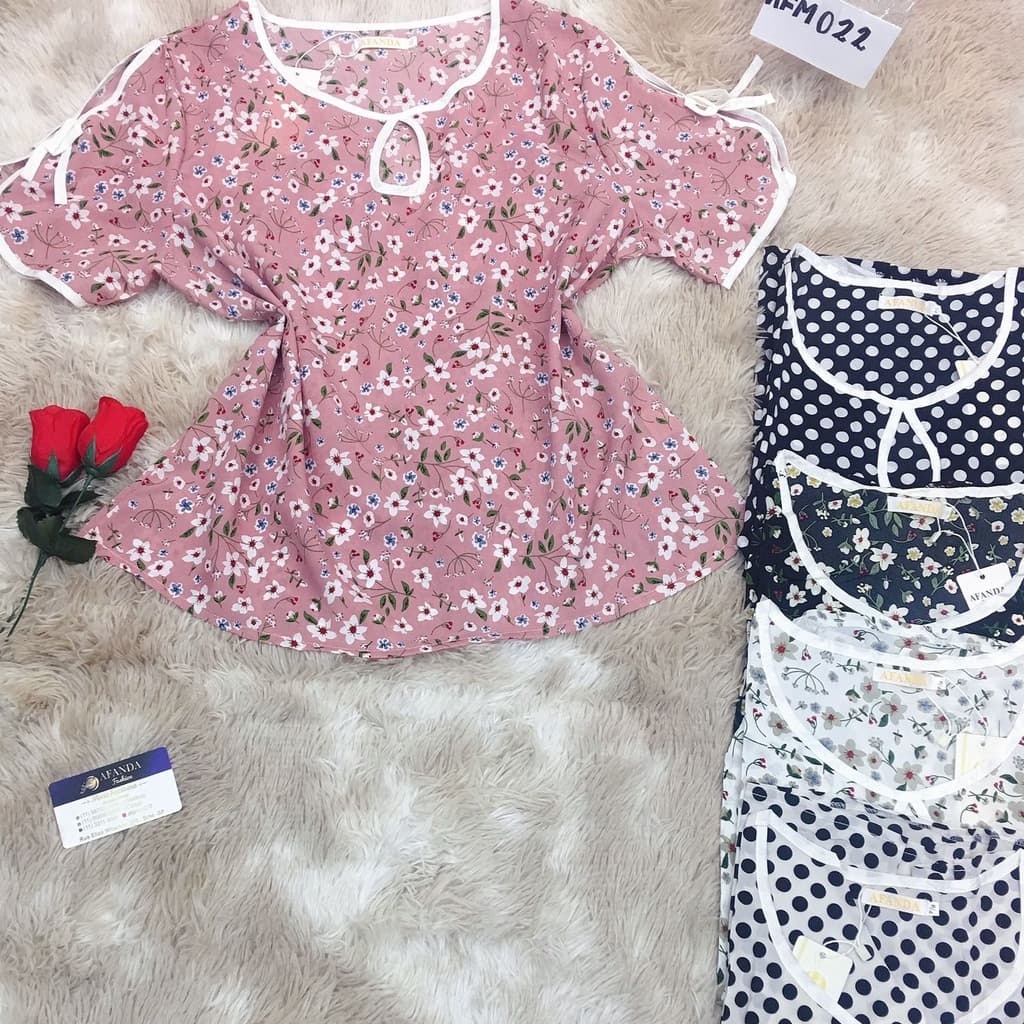 blusa estampado de bolinhas (AFM022)