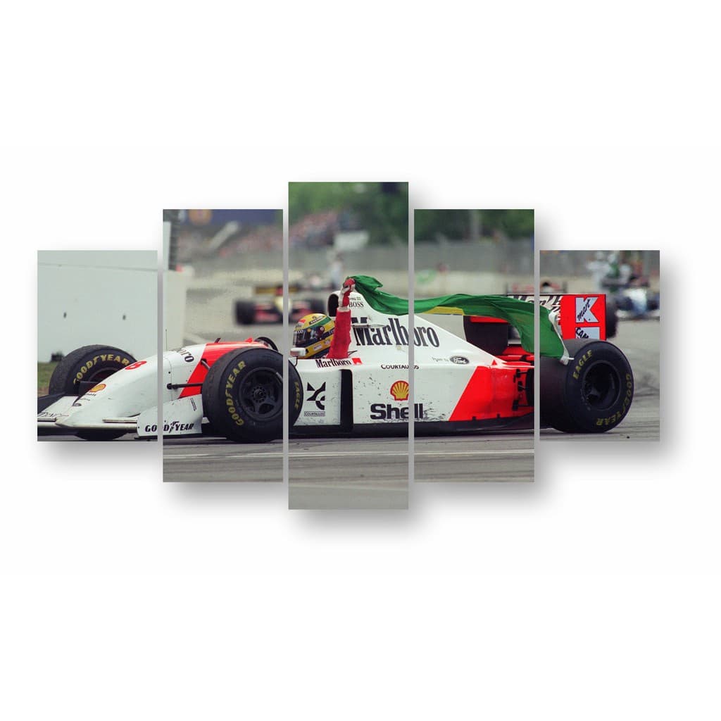 Quadros Decorativos Mosaico 5 Peças Ayrton Senna
