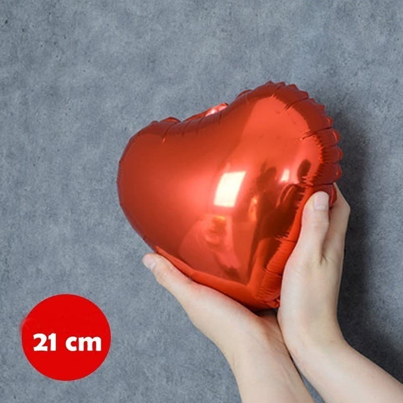 10 Balão Coração Metalizado 9" Polegadas 21cm Decoração Cesta Dia dos Namorados Mãe C90127