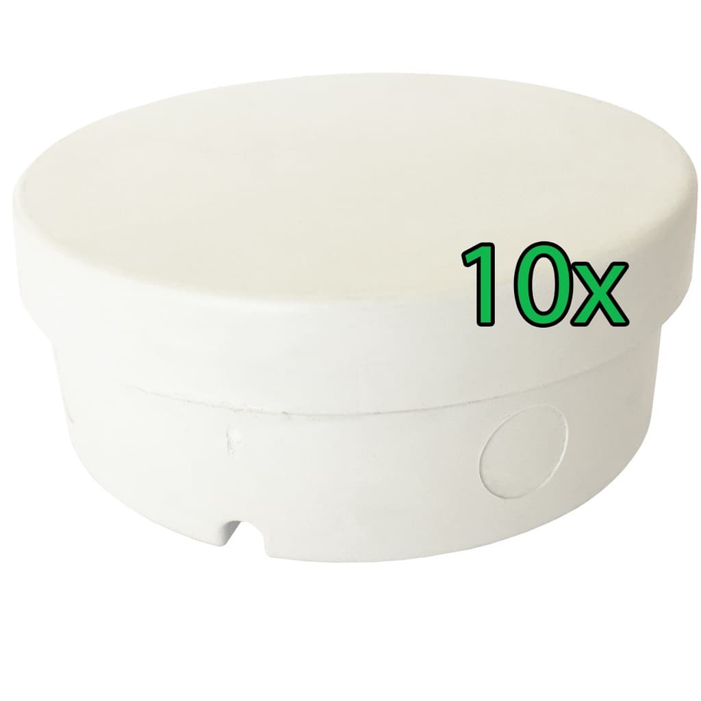 Kit 10 Caixa Sobrepor Cftv Redonda Hermética Branca 12x5cm