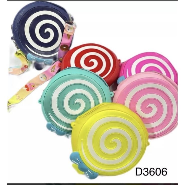 Bolsinha Infantil Lollipop de Silicone com Zíper Verde Água