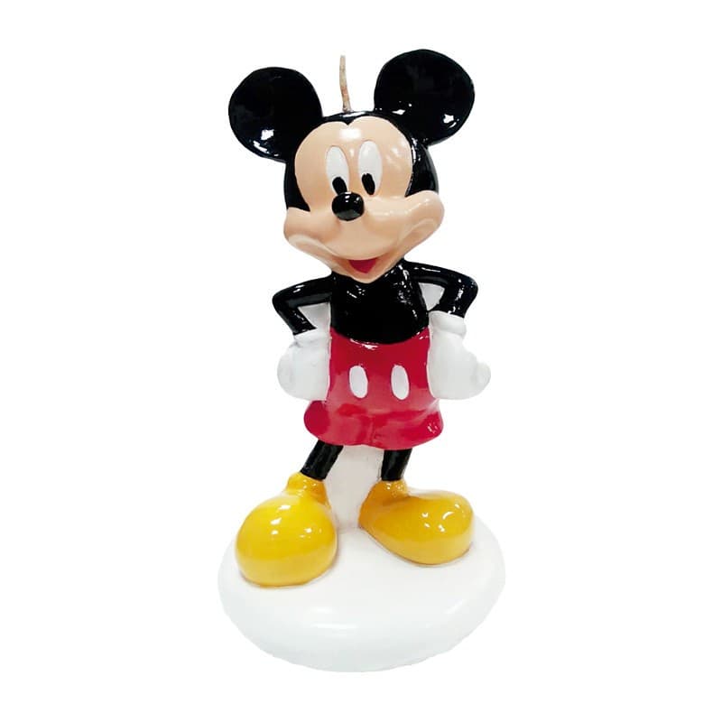 Vela Mickey Aniversário Festa 3D Colorida 15cm Disney