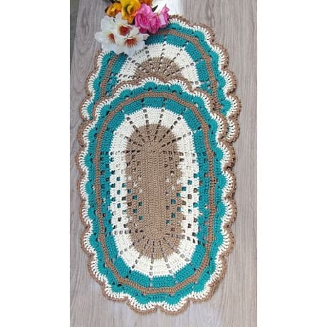 Kit de Tapetes, tapetes de crochê, 2 peças