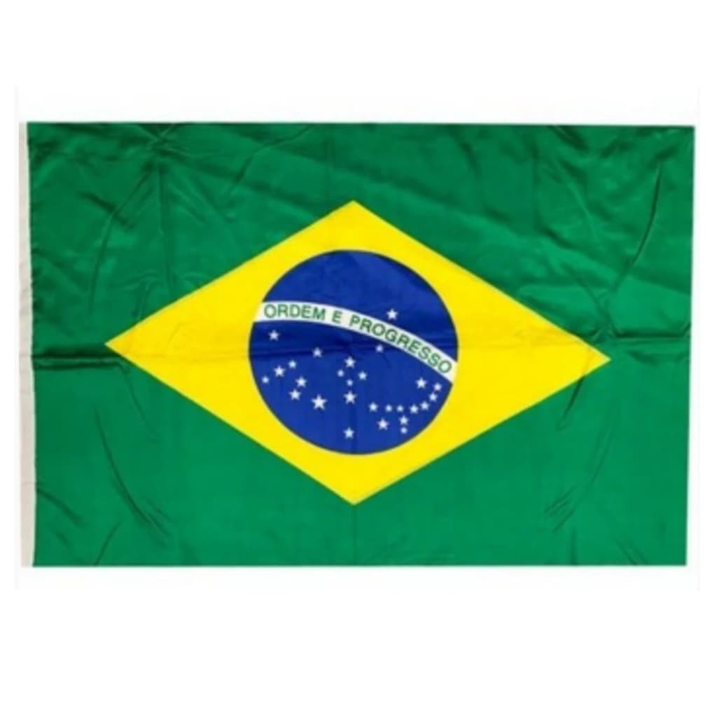 Conjunto 2 Bandeiras Brasil Média 40x60 Com Haste