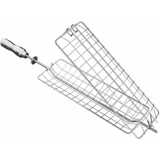 Espeto Grelha para Frango, Peixe e Carnes Aço Inox para Churrasqueira