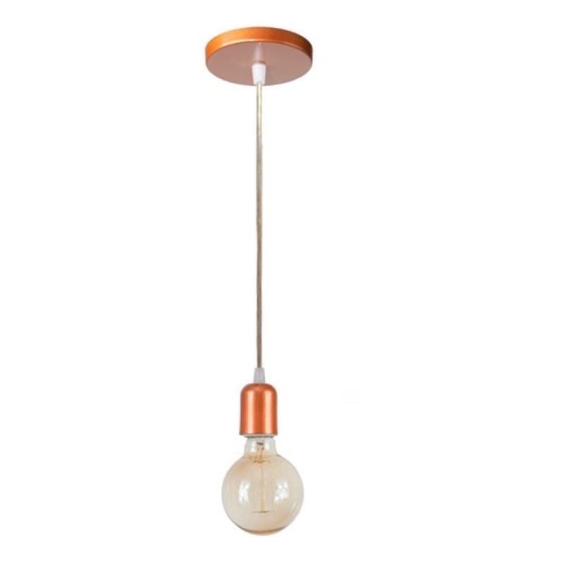 Luminaria Pendente Retro Simples Cabo liso Rose Gold