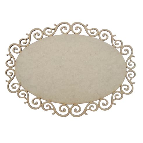 Placa Oval Porta Maternidade Ou Parede Em Mdf Arabesco 35cm