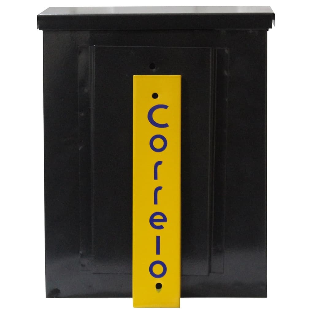 Caixa De Correio Portao Grade Cerca Horizontal Metal Branca Preta Lateral