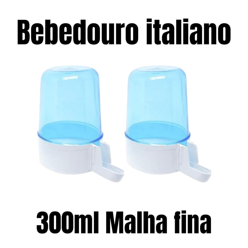 2 Bebedouro italiano azul 300ml Malha Fina.