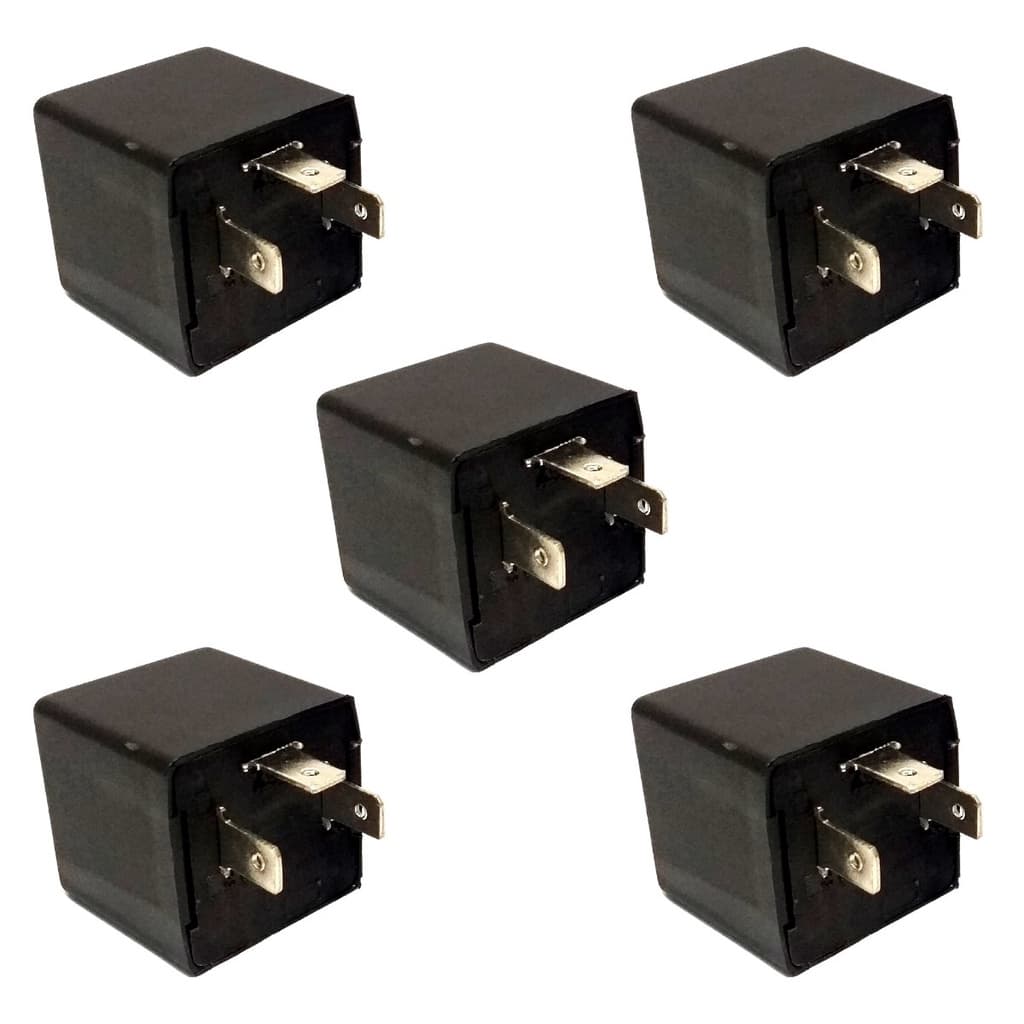 5 Unidades Rele Auxiliar Universal 3 Pinos 12V Trp 107.000 Quadrado Sem Suporte Para Fixação Pisca Seta Moto Carro