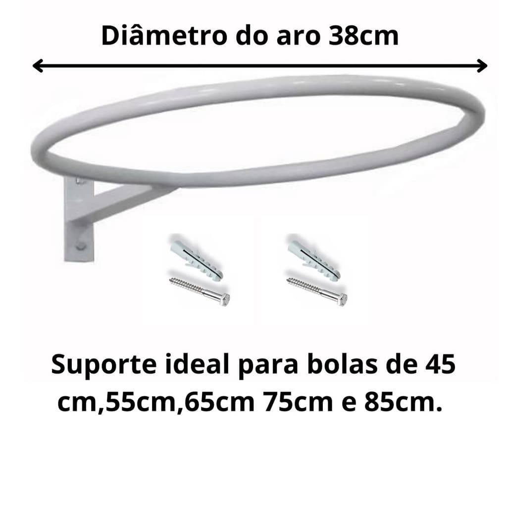Kit com 8 suportes reforçados para bolas suiças Branco