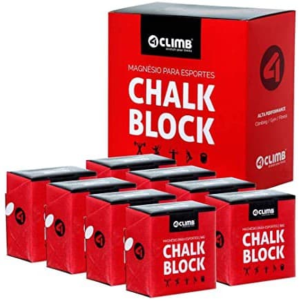 Kit 8 blocos Carbonato De Magnésio Chalk Block 56g Crossfit  Ginástica Escalada Cross Calistenia