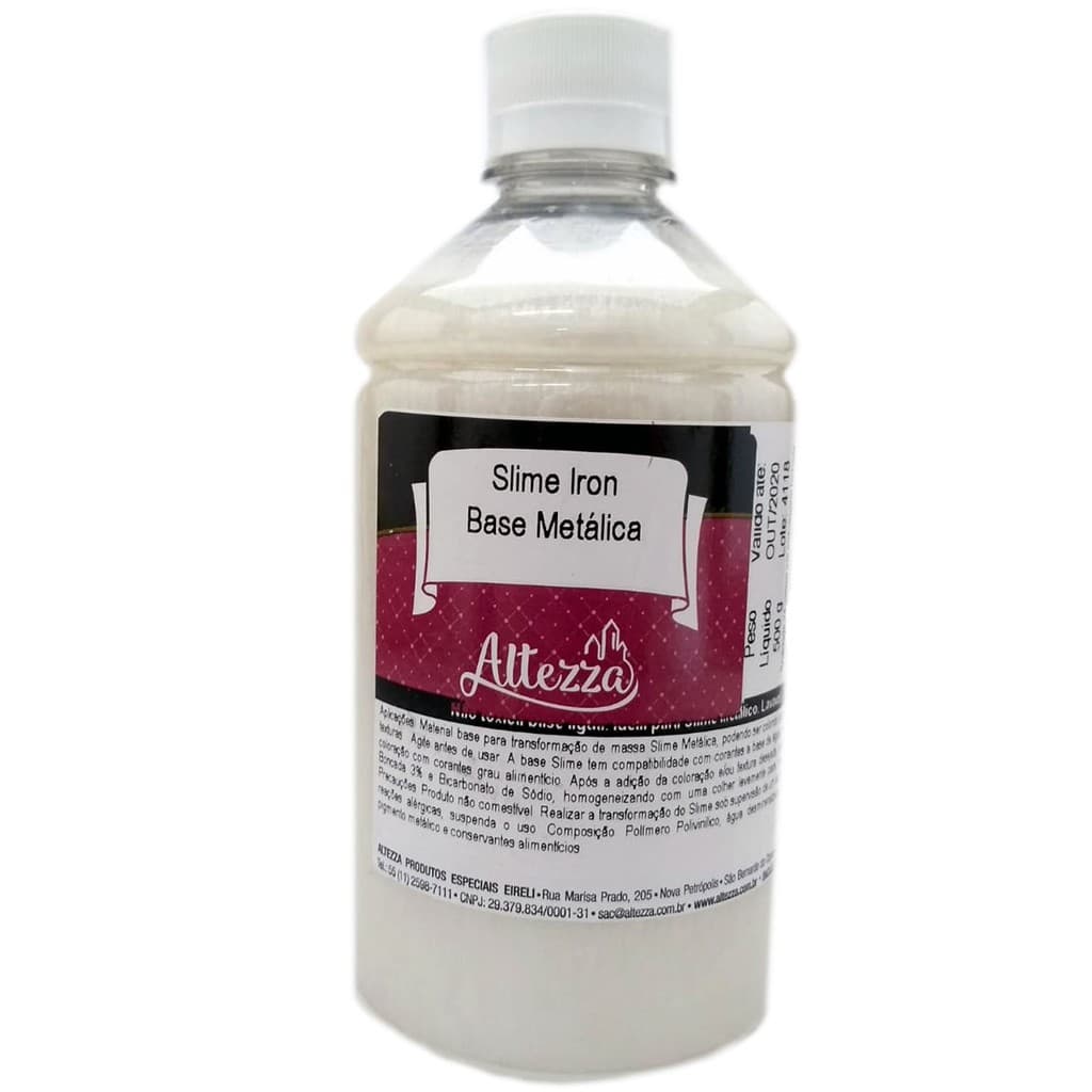 Base Slime Metalico Iron 500 g cola slime sem ativador Base metalica Altezza
