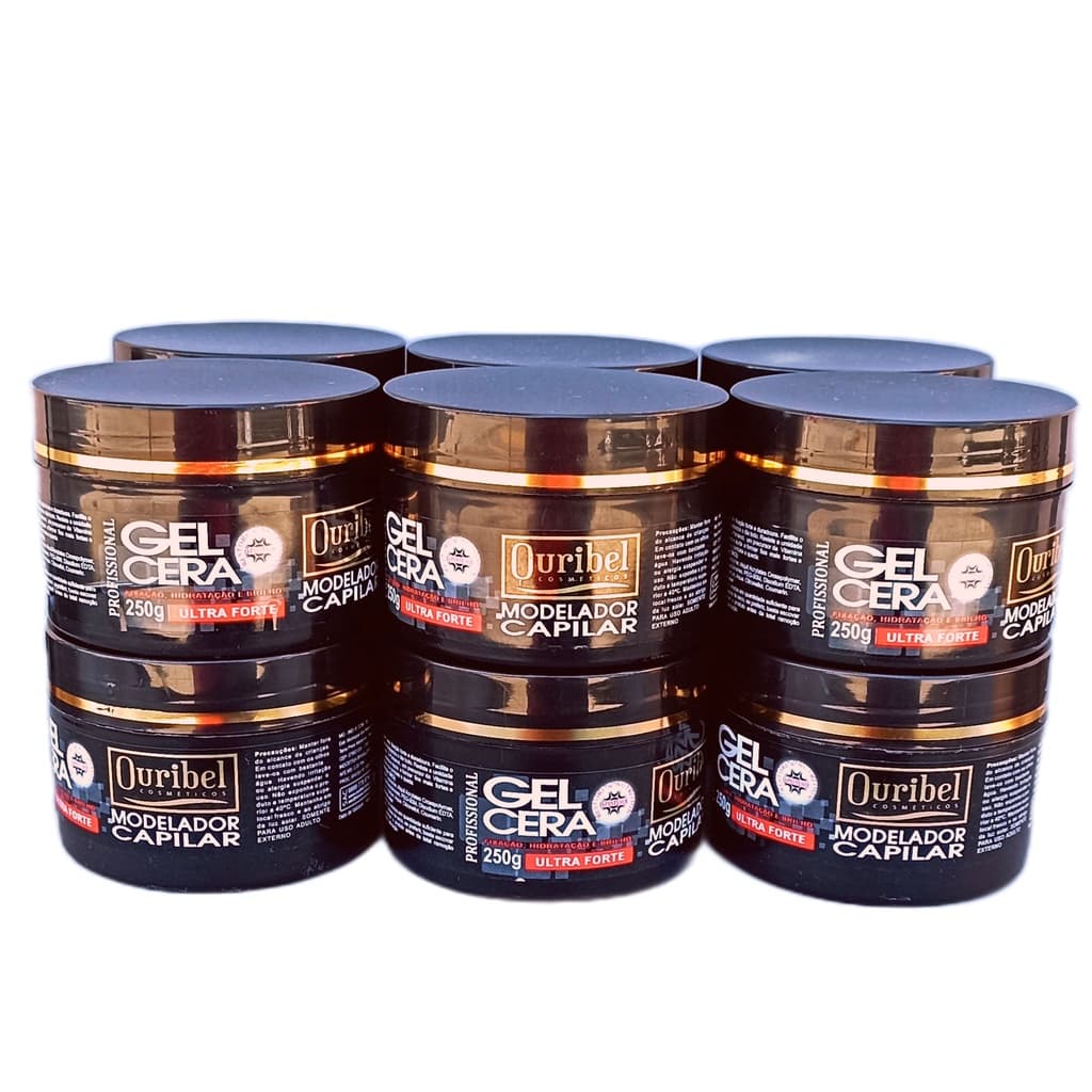 Gel Cera Capilar 250g Ultra Forte Ouribel Cosméticos (caixa 12 unidades - ATACADO)