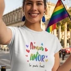 Camiseta Personalizada "Amor é Amor e ponto final" "GLS" "PRIDE" "LGBTQIA+" - Promoção
