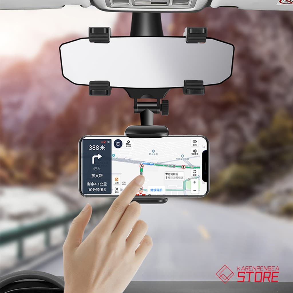 Suporte Veicular Universal Para Celular com Fixação no Retrovisor do Carro Rotação 360° K531