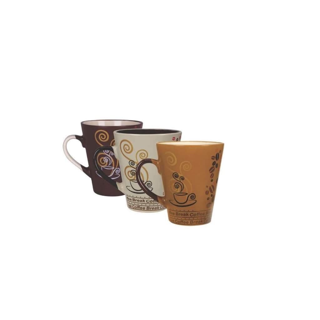 Caneca De Ceramica Moinho Café 300ml  3 Unidades Yazi