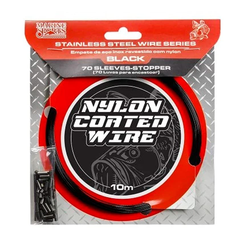 Empate Cabo de Aço Para Encastoar Black Marine Sports 20LB 10m com 70 luvas