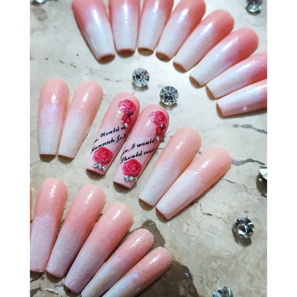 Unhas Postiças Decoradas Nude Degradê 20 Unhas