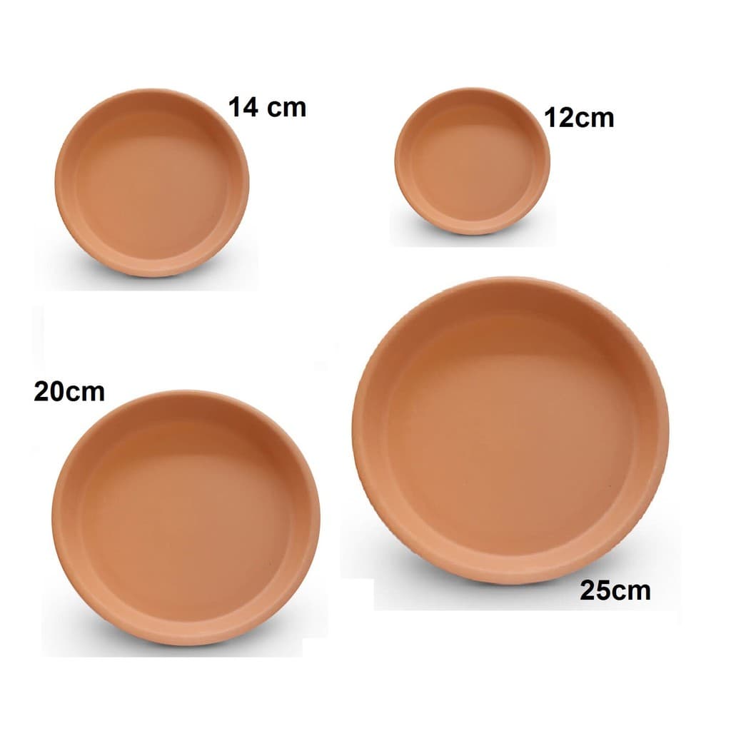 Prato de Barro Redondo Para Vaso de Plantas Cerâmica