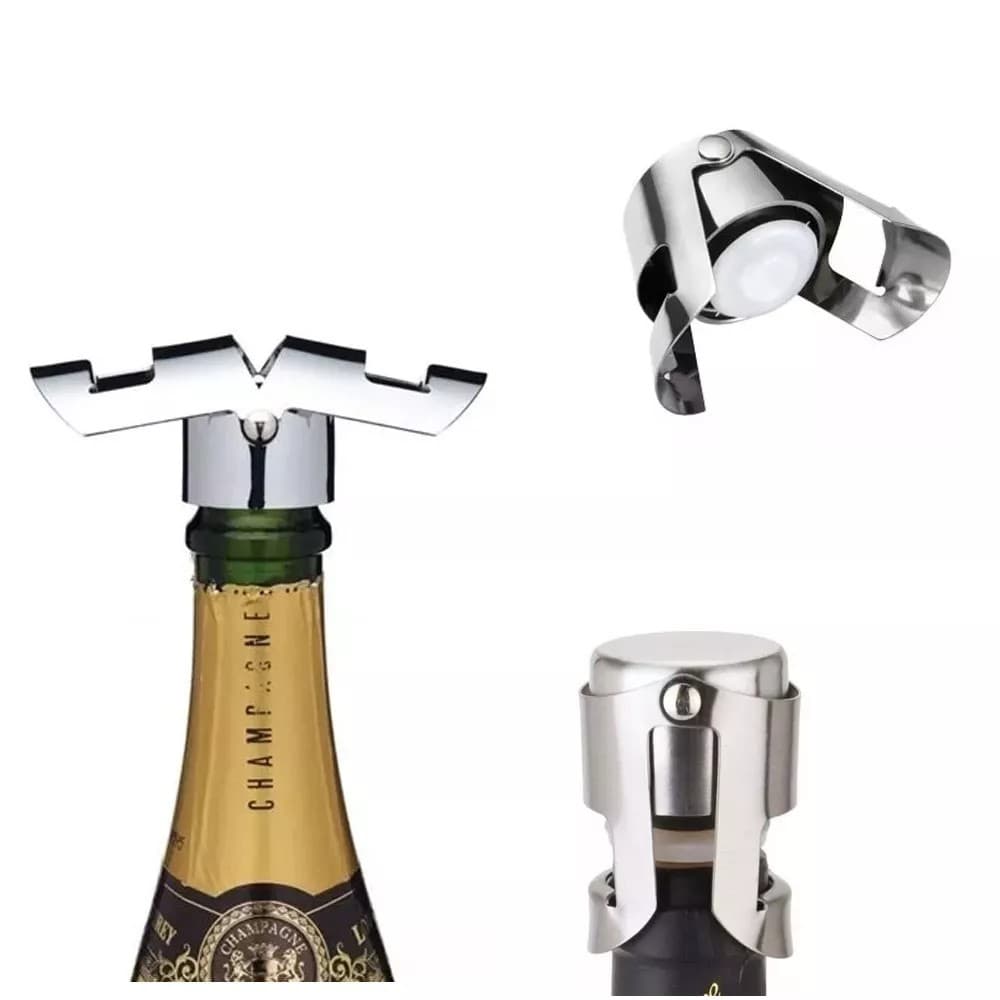 Tampa Para Champagne Espumante Rolha Inox Design De Luxo