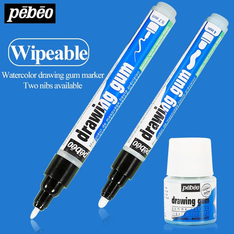 Pebéo Mascaramento Marcador Em Branco Pintura 0.7/4mm Recarga Aquarela Fluido Mascarante 45ml