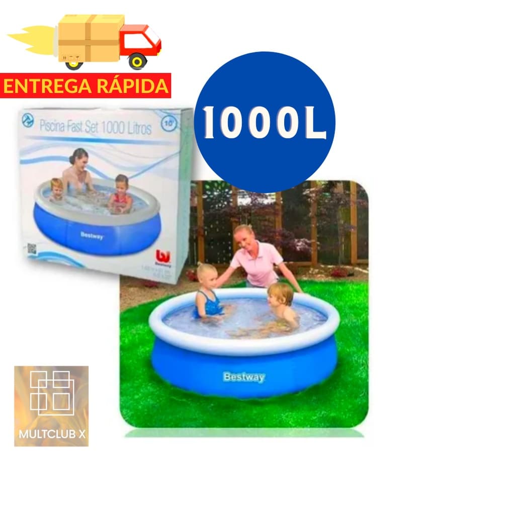 Piscina Infantil Inflável Fast Set de 1000 Litros Bestway Banheira Inflável para Crianças