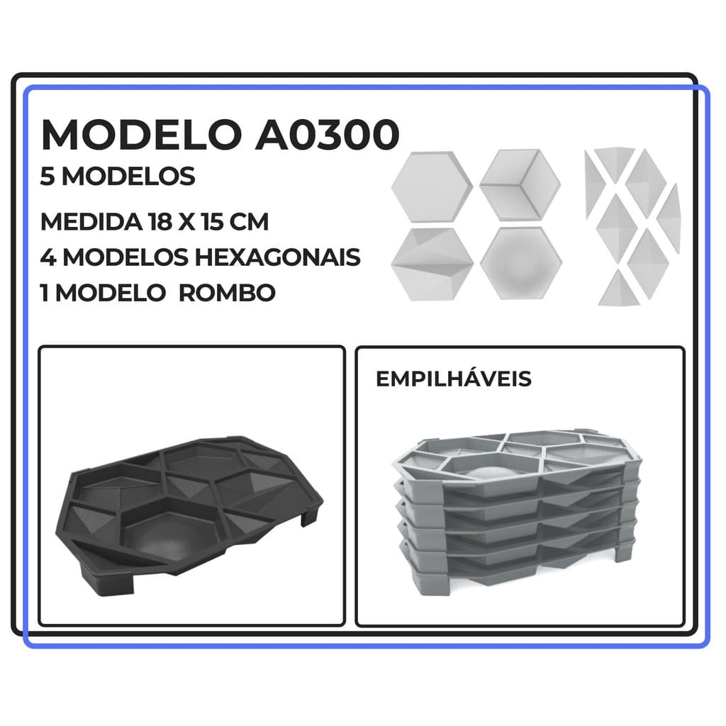 Forma Injetada para Revestimento em Cimento ou Gesso