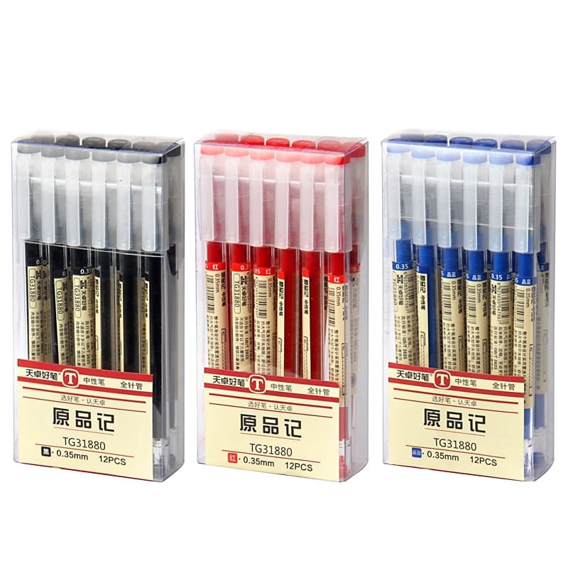 1 Peça 0.35mm Caneta Gel De Tinta Preta/Azul/Vermelha/Canetas/Desenho/Artigos De Papelaria De Escritório Escolar