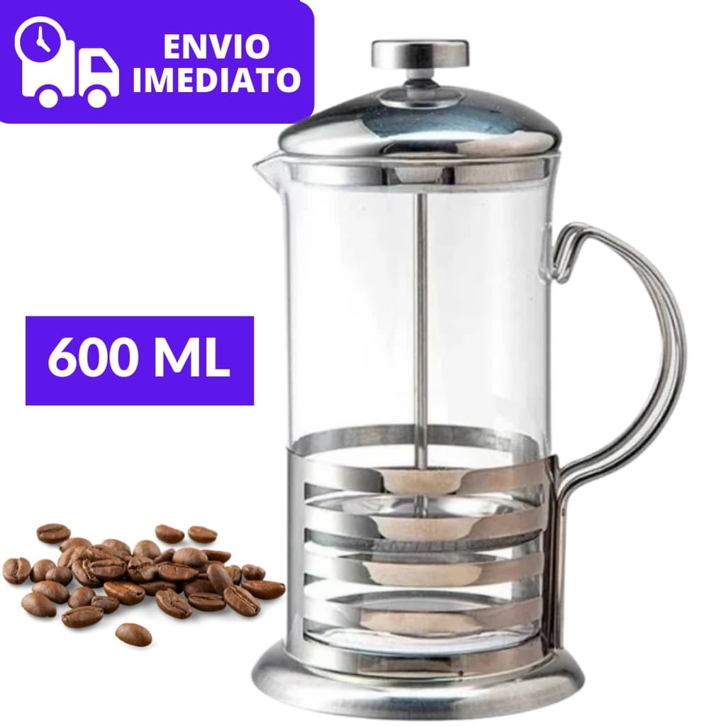 Cafeteira Prensa francesa e Cremeira para Café Capuccino Chá e Chocolate 600 ml
