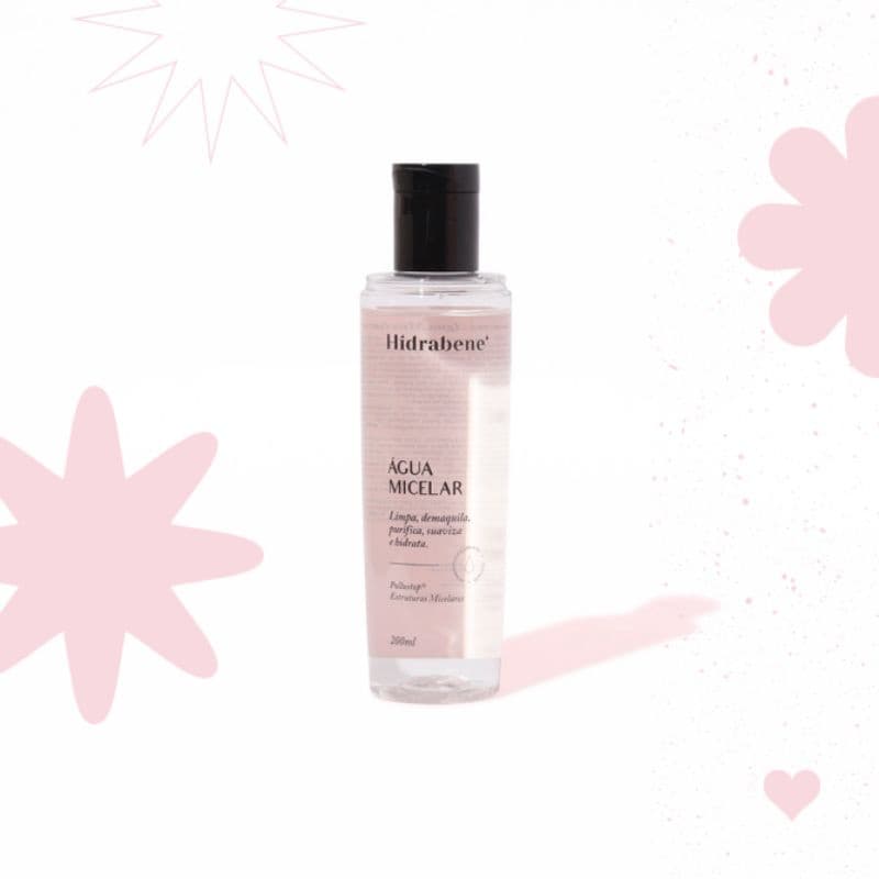 Água Micelar Facial Hidrabene Limpa, Demaquila, Purifica, Suaviza e Hidrata - 200ml