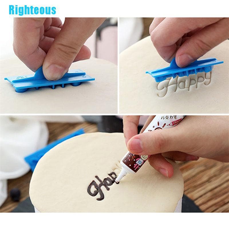 6 Peças / Conjunto Moldes De Letras De Plástico Happy Birthday Best Wishes / Decoração De Confeitaria