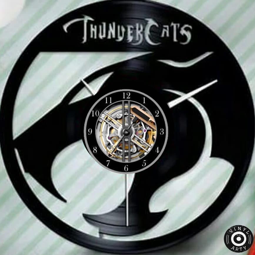 Relógio  de parede Thundercats feito em disco De Vinil - Relógio De Parede feito em Vinil Disco LP