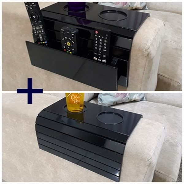 porta copo para braço de sofa preto