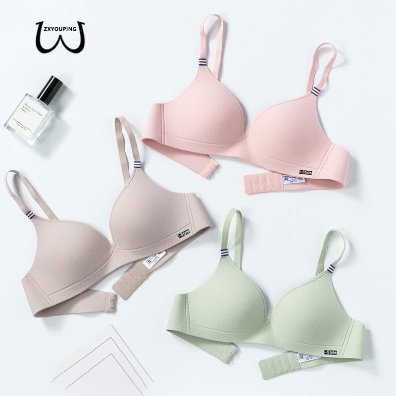 ZXYOUPING 1/3Pcs Feminino sutiã para peito pequeno，Sutiã Push up Ajustáveis Alças Com Bojo Sem Costura Roupa Íntima