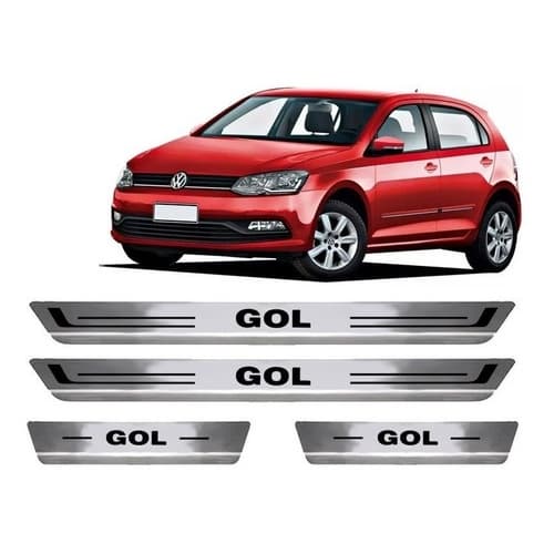 Jogo Soleira Aço Inox Escovado Vw Gol G5 G6 G7 G8 G9